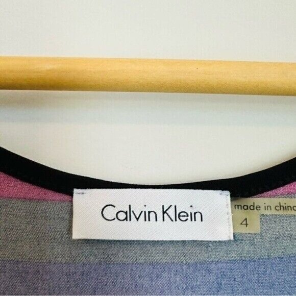 Calvin Klein Striped Maxi Dress Size 4 - Picture 6 of 8
